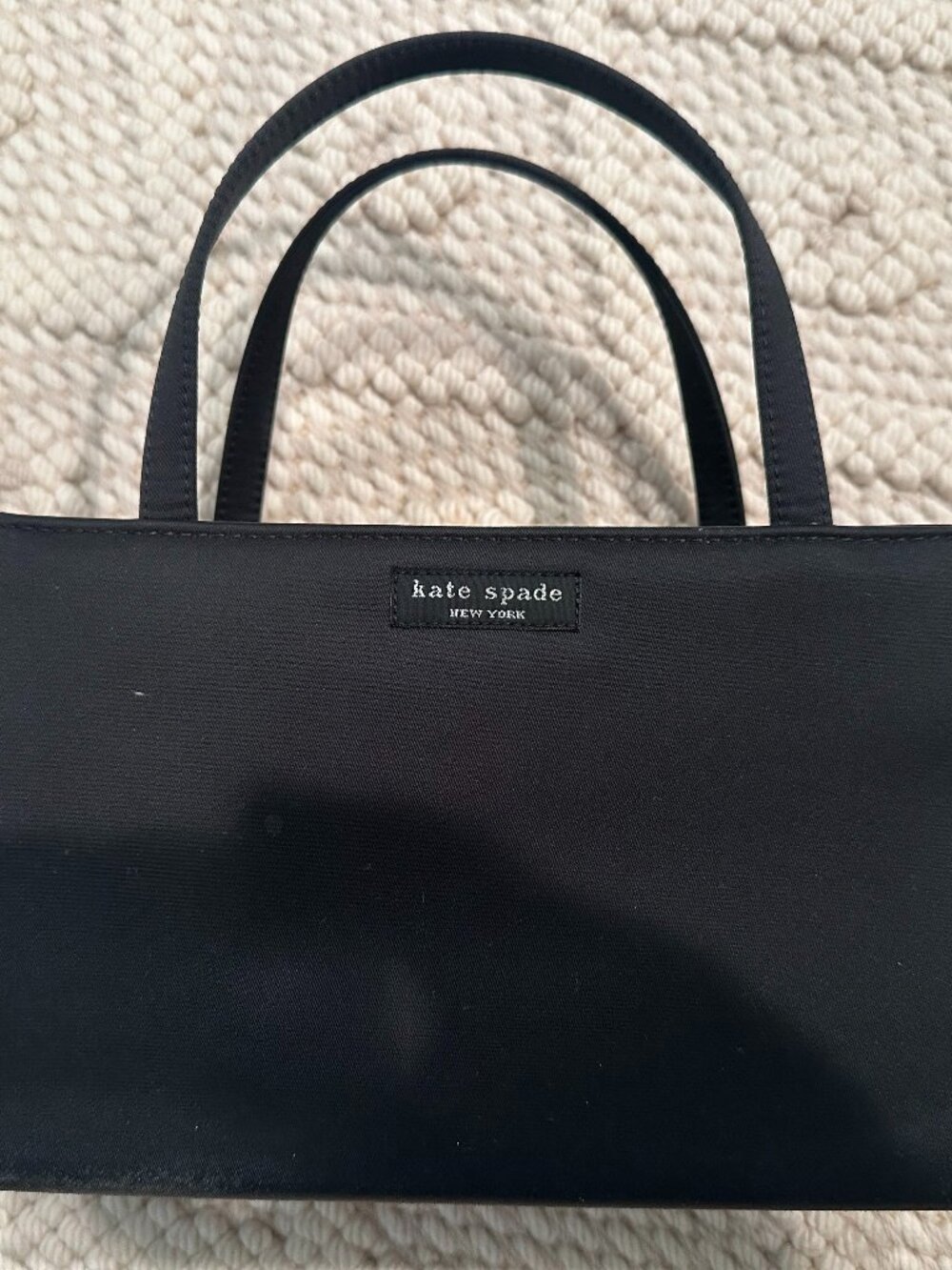 Vintage Kate Spade New York Original Sam Mini Tote Black Nylon/Satin Y2K